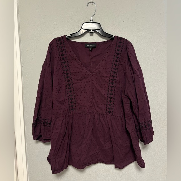 Lane Bryant Tops - Lane‎ Bryant Purple/Black Textured Blouse Women’s Size: 16
